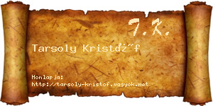 Tarsoly Kristóf névjegykártya