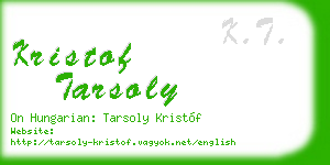kristof tarsoly business card